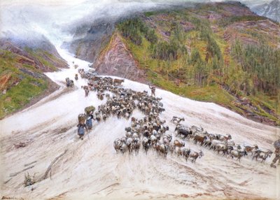 Goat-Herd i de schweiziska alperna av Albert Goodwin