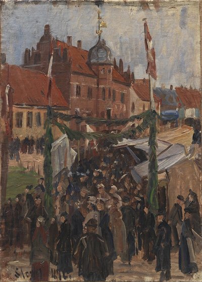 Marknad på Stege Torv av Albert Gottschalk