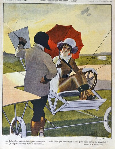 Flygplan (färg litho) av Albert Guillaume