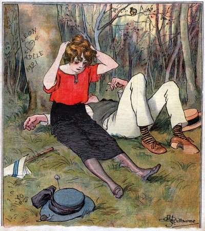 Par efter kärlek i skogen av Albert Guillaume