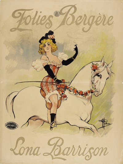 Folies Bergeres. Lona Barrison, ca. 1895. av Albert Guillaume