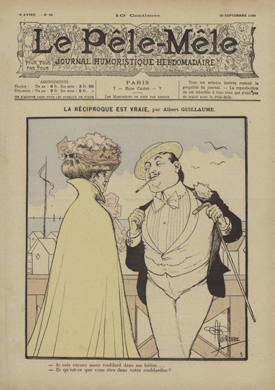 Det omvända är sant. Illustration för Le Pele-Mele, 1900 av Albert Guillaume