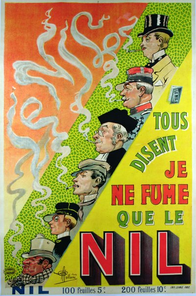 Affisch för reklam för cigarettmärket Le Nil av Albert Guillaume