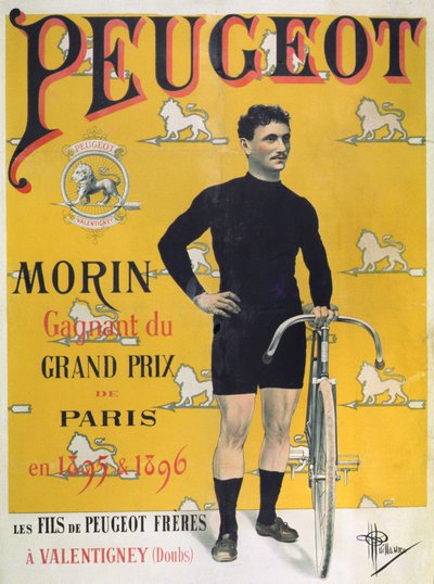 Affisch med reklam för cyklerna "Peugeot", 1896 av Albert Guillaume