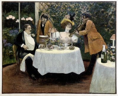 Restaurang, teckning av Guillaume av Albert Guillaume
