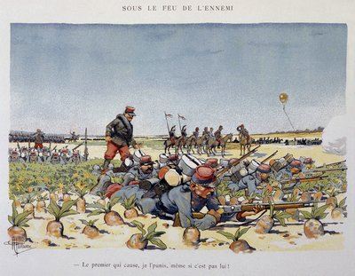 Under fiendens eld - Armeen sett av A. guillaume, cirka 1900 av Albert Guillaume
