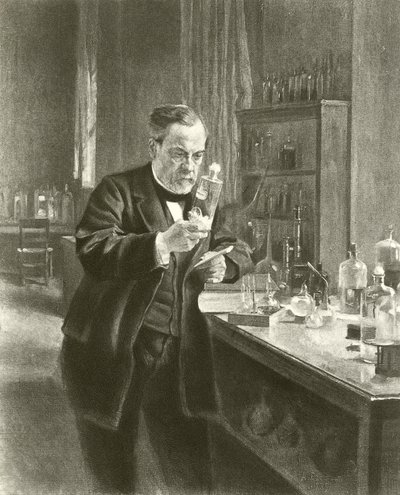 Dr Louis Pasteur i sitt laboratorium (gravyr) av Albert Gustaf Aristides Edelfelt