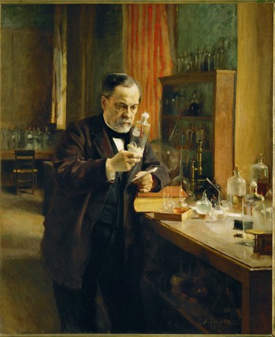 Louis Pasteur i sitt laboratorium ... (olja på duk) av Albert Gustaf Aristides Edelfelt
