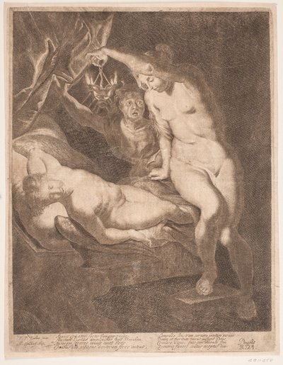 Psyche och den sovande Amoren av Albert Haelwegh