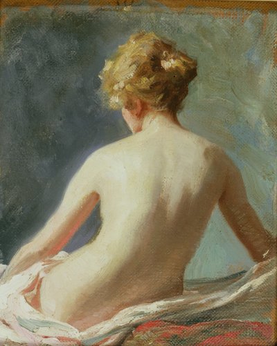 Naken kvinna (olja ombord) av Albert Henry Collings
