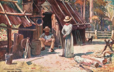 Australiska typer: The Selector (färglitografi) av Albert Henry Fullwood