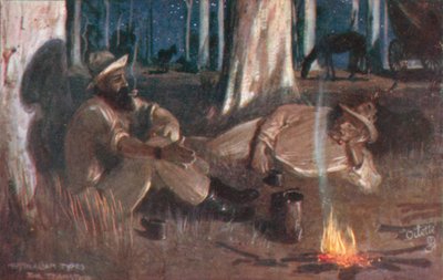 Australiska typer: The Teamster (färglitografi) av Albert Henry Fullwood