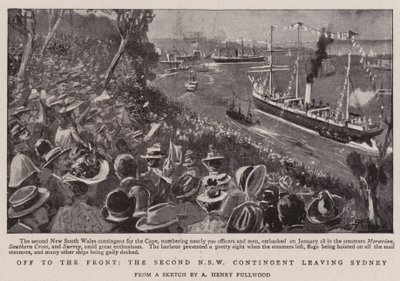 Iväg till fronten, den andra NSW-kontingenten lämnar Sydney av Albert Henry Fullwood