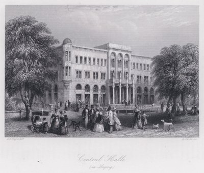 Central Halle, i Leipzig (gravyr) av Albert Henry Payne