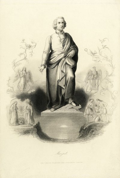 Mozart Monument på Mozartplatz, 1842. av Albert Henry Payne