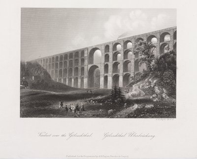 Viadukt över Golzschthal, Sachsen, c.1840 av Albert Henry Payne