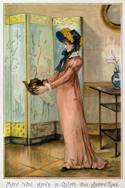 May You Have A Quite Too Happy Time, viktorianskt julkort, utgivet av Hildesheimer und Faulkner, London, omkring 1880. av Albert Jnr. Ludovici