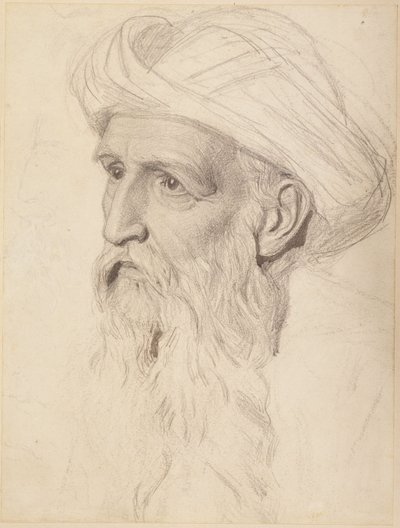 Studie för Elias huvud, 1860-61 av Albert Joseph Moore