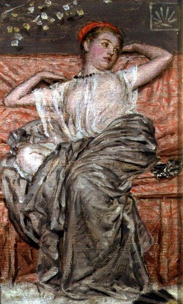 Studie av en draperad figur (olja) av Albert Joseph Moore