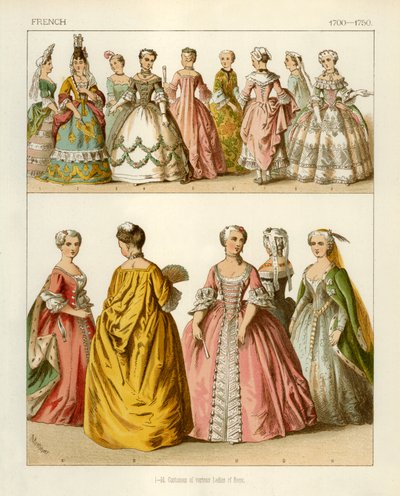 Franska dräkter 1700-1750 av Albert Kretschmer
