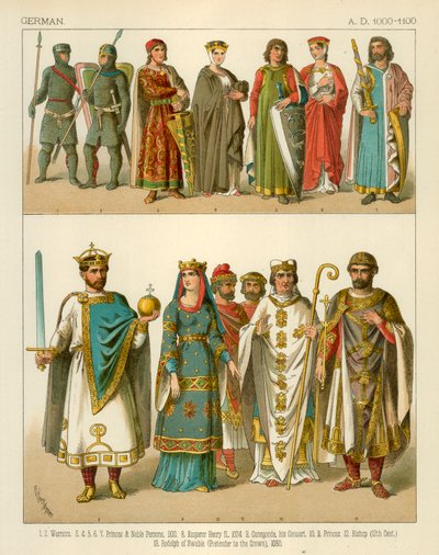 Tysk kostym 1000-1100 e.Kr av Albert Kretschmer
