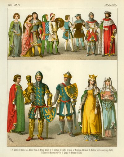 Tysk Dräkt 1300-1350 av Albert Kretschmer