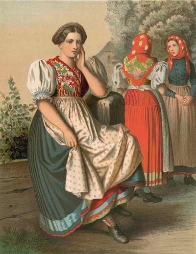 Tysk kostym, Schlesien, Tzarnowany av Albert Kretschmer