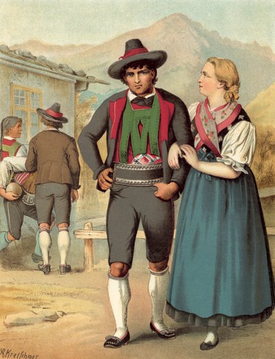 Tysk kostym, Tyrolen, Meran av Albert Kretschmer