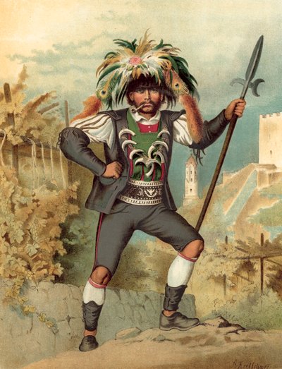 Tysk dräkt, Tyrolen, Weinhuter of Meran av Albert Kretschmer