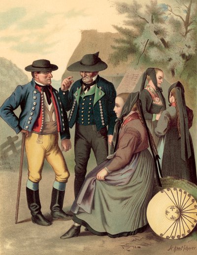 Tysk kostym, Wurtemberg, Freudenstadt Rottenburg av Albert Kretschmer