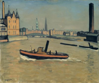 Hamnen i Hamburg av Albert Marquet