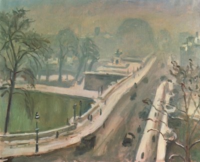 Le Pont Neuf och Vert Galant i snön av Albert Marquet