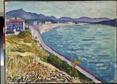 ""Saint Jean de Luz"" Utsikt över den baskiska kusten vid Saint-Jean-de-Luz (Pyrenees Atlantiques). Målning av Pierre-Albert (Albert) Marquet (1875-1947) 1907 Olja på duk. Eremitagemuseet, Sankt Petersburg (Saint-Petersburg) av Albert Marquet