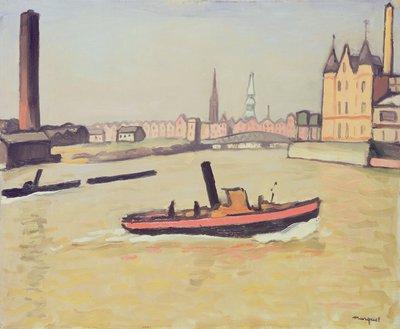 Hamnen i Hamburg av Albert Marquet