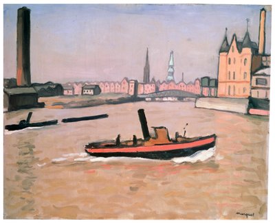 Hamnen i Hamburg, 1909. av Albert Marquet
