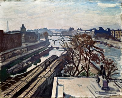 Utsikt över Seine och statyn av Henry IV, c1906. av Albert Marquet