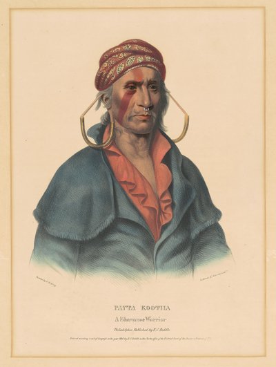 Payta Kootha, en Shawnee-krigare av Albert Newsam, after Henry Inman, after Charles Bird King
