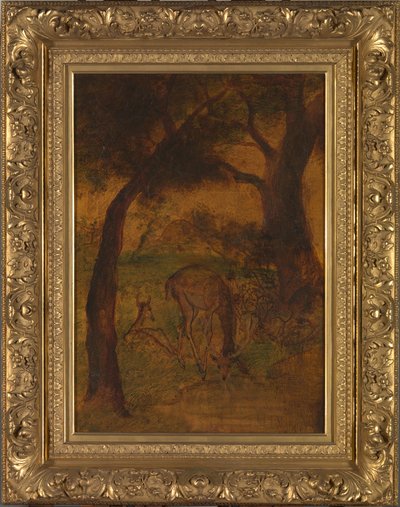 A Stag Drinking, ca. 1870-talet. av Albert Pinkham Ryder