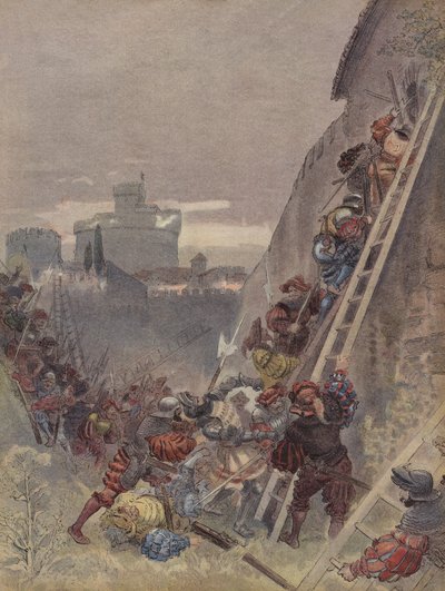 Bourbon dödades i attacken mot Rom den 6 maj 1527 av Albert Robida