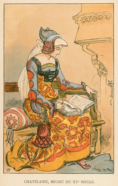Chatelaine, mitten av 1400-talet av Albert Robida
