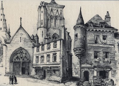 Grand rue de Guingamp i departementet Cotes-d