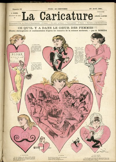 Illustration av Albert Robida (1848-1926) för omslaget till La Caricature (1880) av Albert Robida