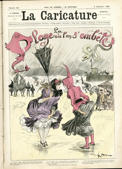 Illustration av Albert Robida (1848-1926) för omslaget till La Caricature (1880) av Albert Robida