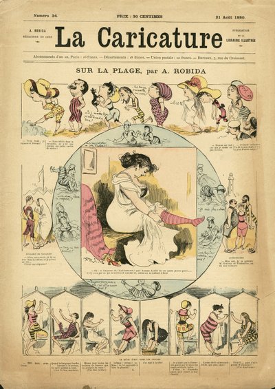 Illustration av Albert Robida (1848-1926) för omslaget till La Caricature (1880) av Albert Robida