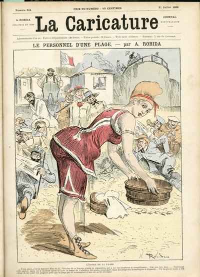 Illustration av Albert Robida (1848-1926) för filten La Caricature (1880) av Albert Robida