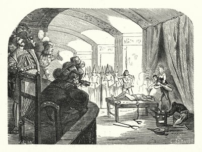 Inkvisitionen i Frankrike under Franciskus I:s regeringstid (gravyr) av Albert Robida