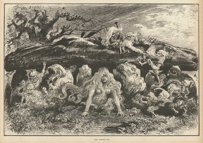 Korrigans, andar från bretonsk legend (litho) av Albert Robida