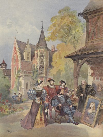 Kungen köper Mona Lisa av Leonardo da Vinci av Albert Robida
