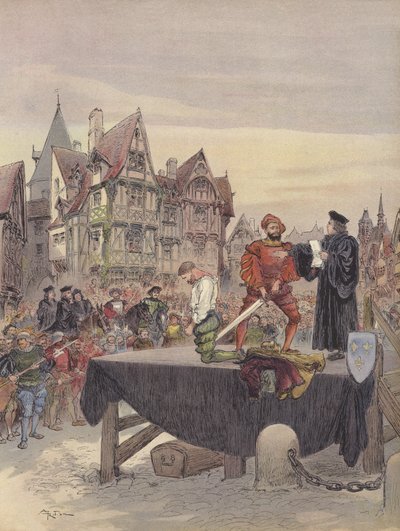 Saint Vallier benådas på chafauden av Albert Robida