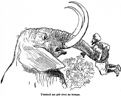Sjömannen Sindbad (Sinbad) - berättelsen om de tusen och en (1001) nätterna - illustration av en bok från 1948 (Fortin-utgåvan, samlingen Barndomens underbara bilder) som berättar om hans äventyr - illustration av Albert Robida (1848 - 1926) - Sjunde resan av Albert Robida